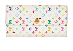 Louis Vuitton Sarah Wallet, Canvas, Multi/White, TH0036, DB/B, 2*